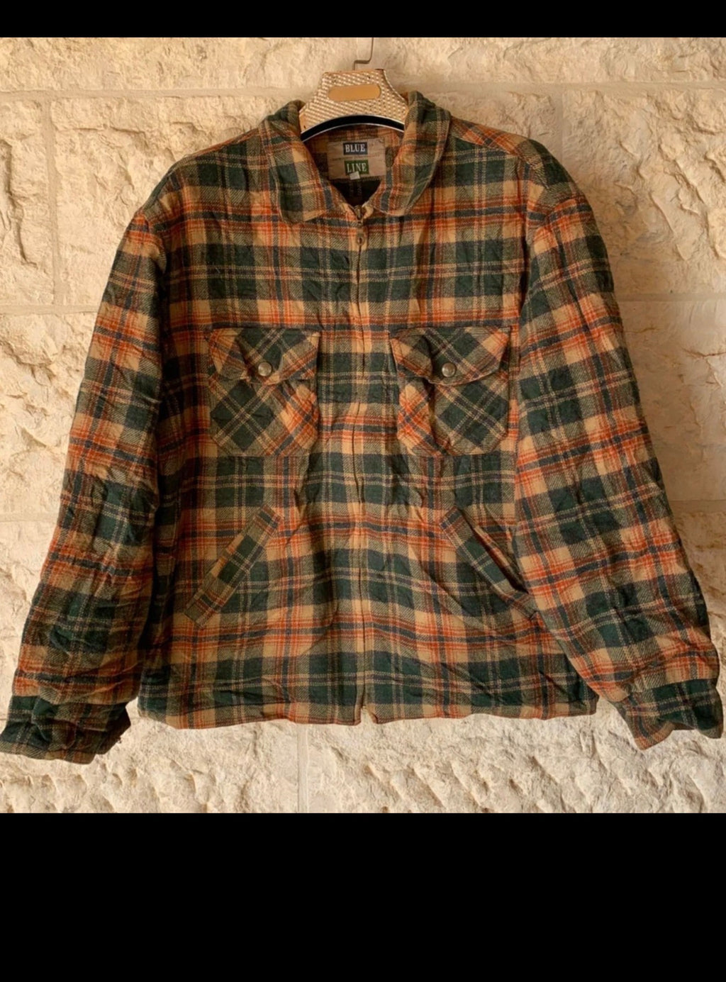 Vintage wool blended classic plaid sweater jacket 48R 48S XL