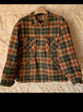 Vintage wool blended classic plaid sweater jacket 48R 48S XL