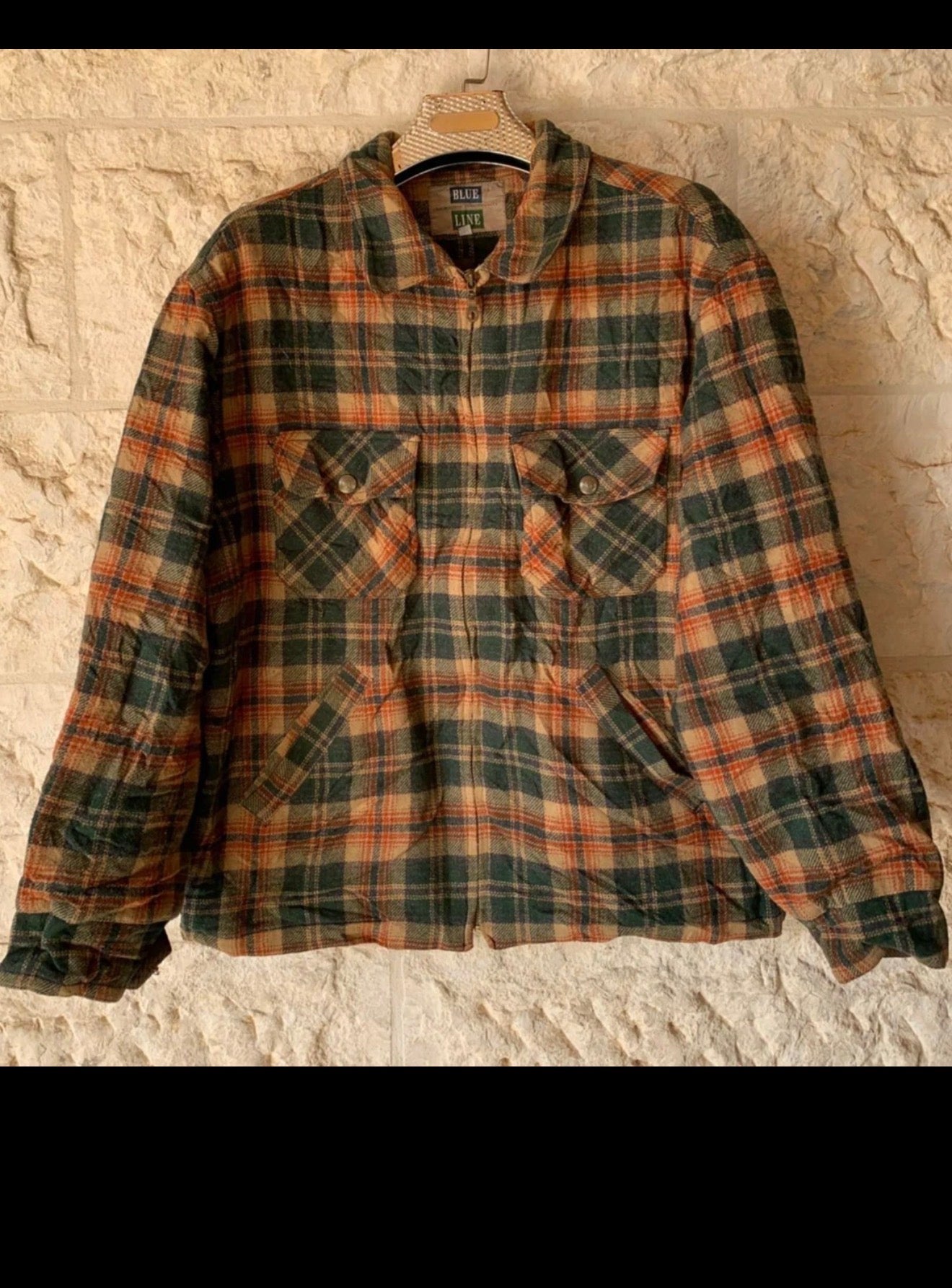 Vintage wool blended classic plaid sweater jacket 48R 48S XL