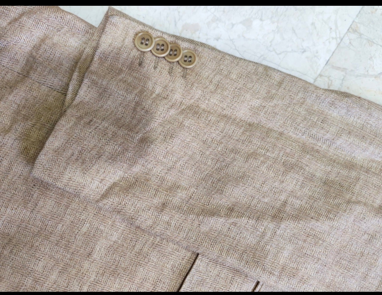 Vintage belzoni 100% pure Linen Classic beige summer jacket blazer 40L