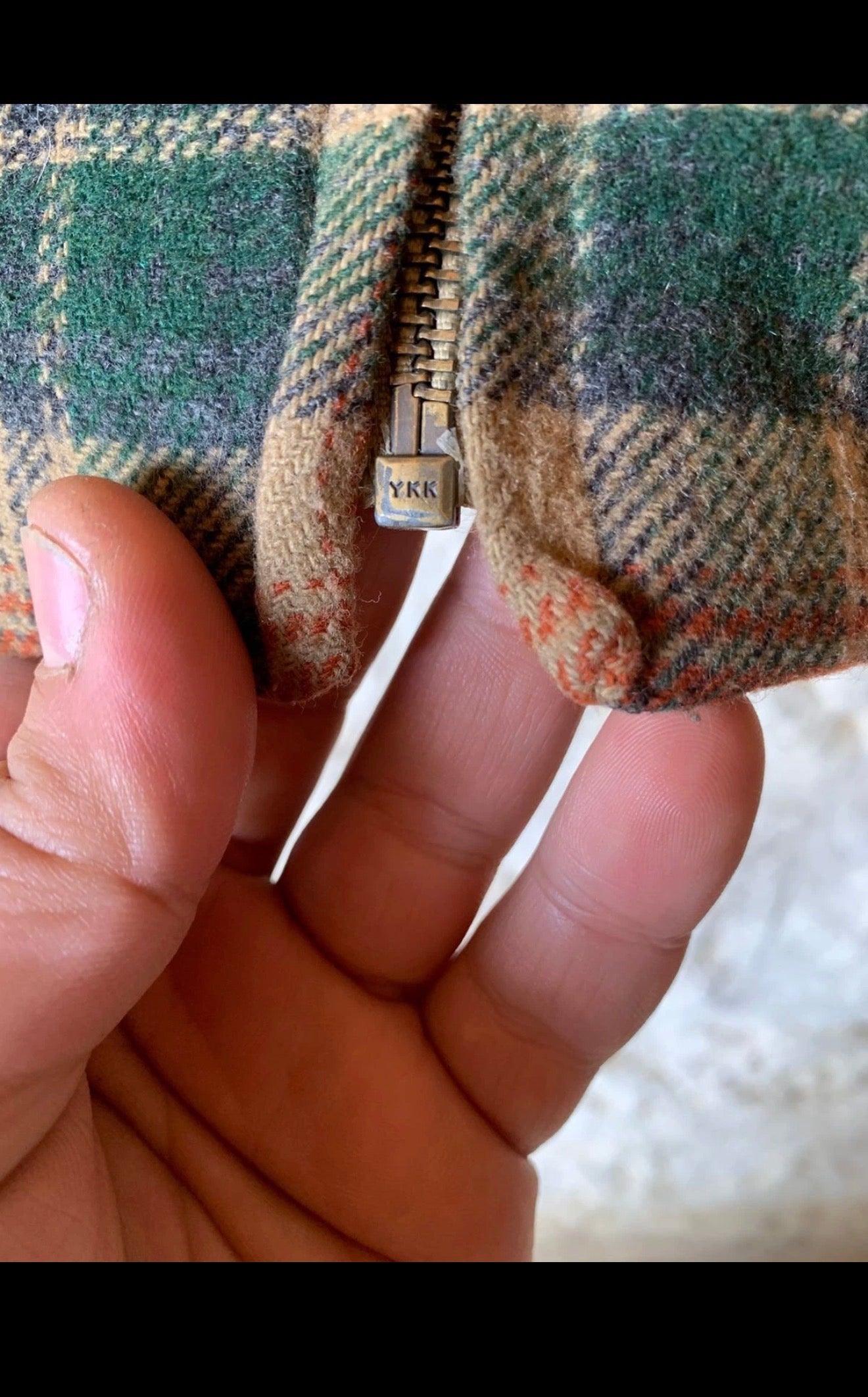 Vintage wool blended classic plaid sweater jacket 48R 48S XL