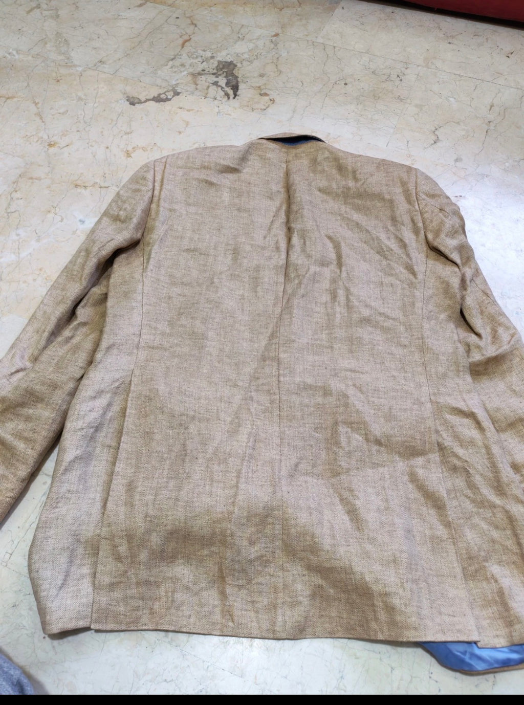 Vintage belzoni 100% pure Linen Classic beige summer jacket blazer 40L