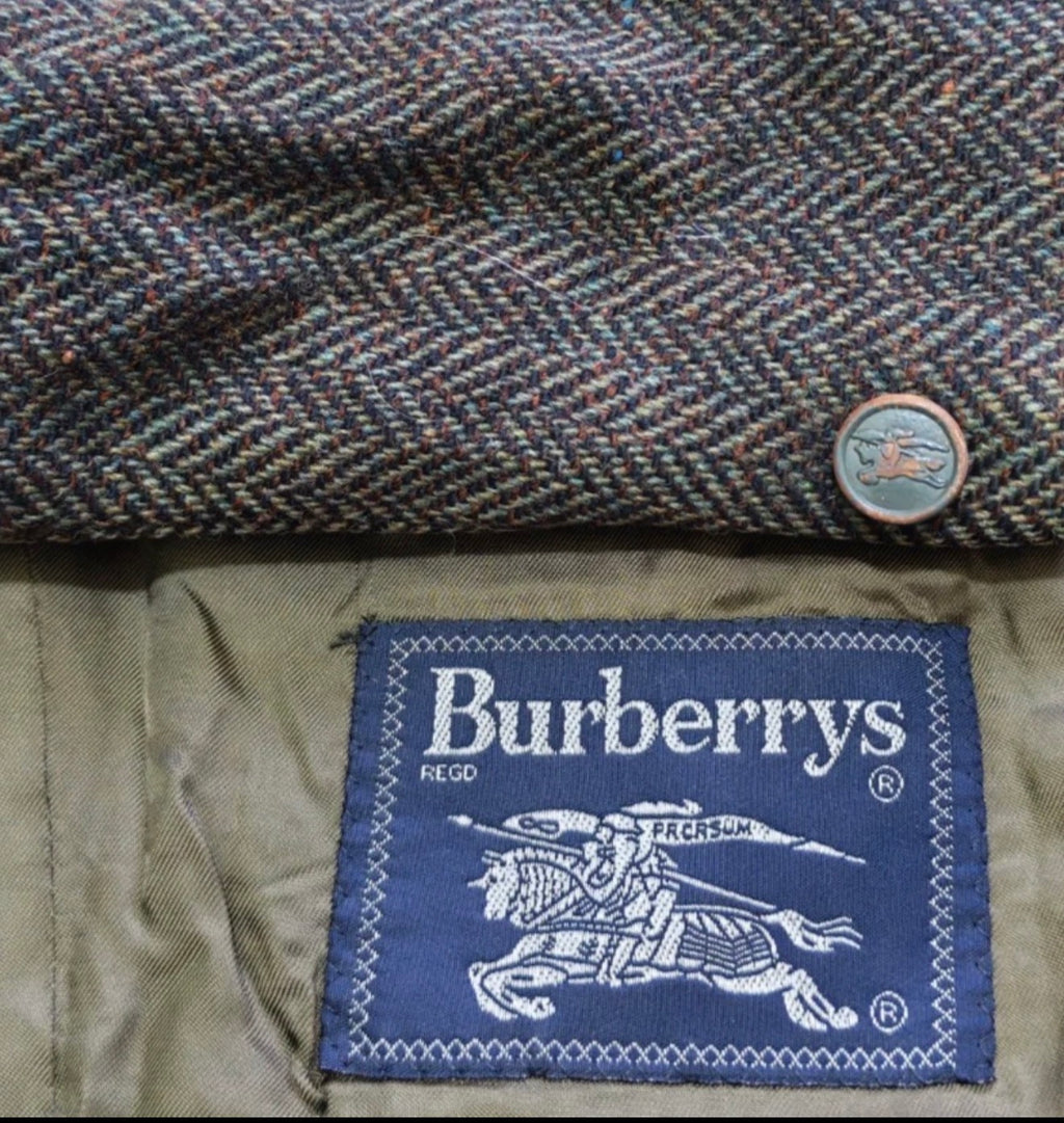 Vintage Burberrys pure wool handwoven tweed classic hunting jacket blazer 42R