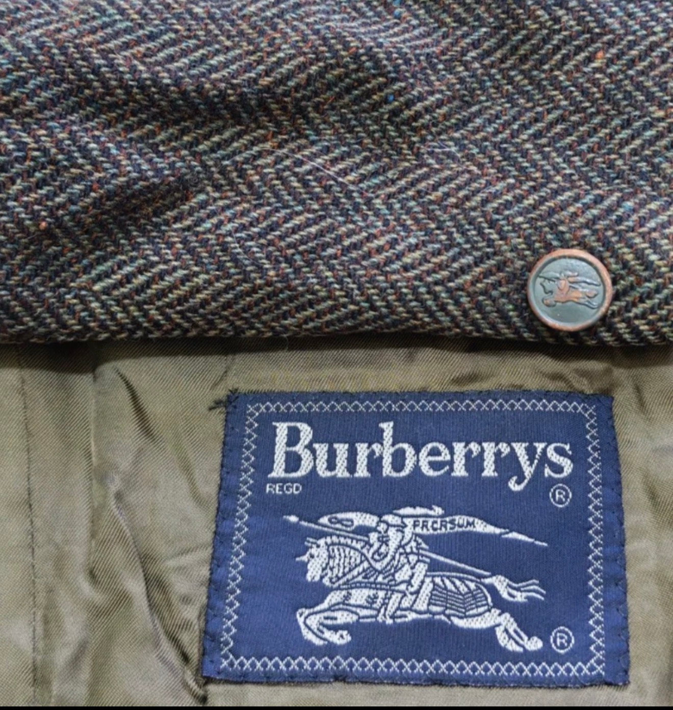 Vintage Burberrys pure wool handwoven tweed classic hunting jacket blazer 42R