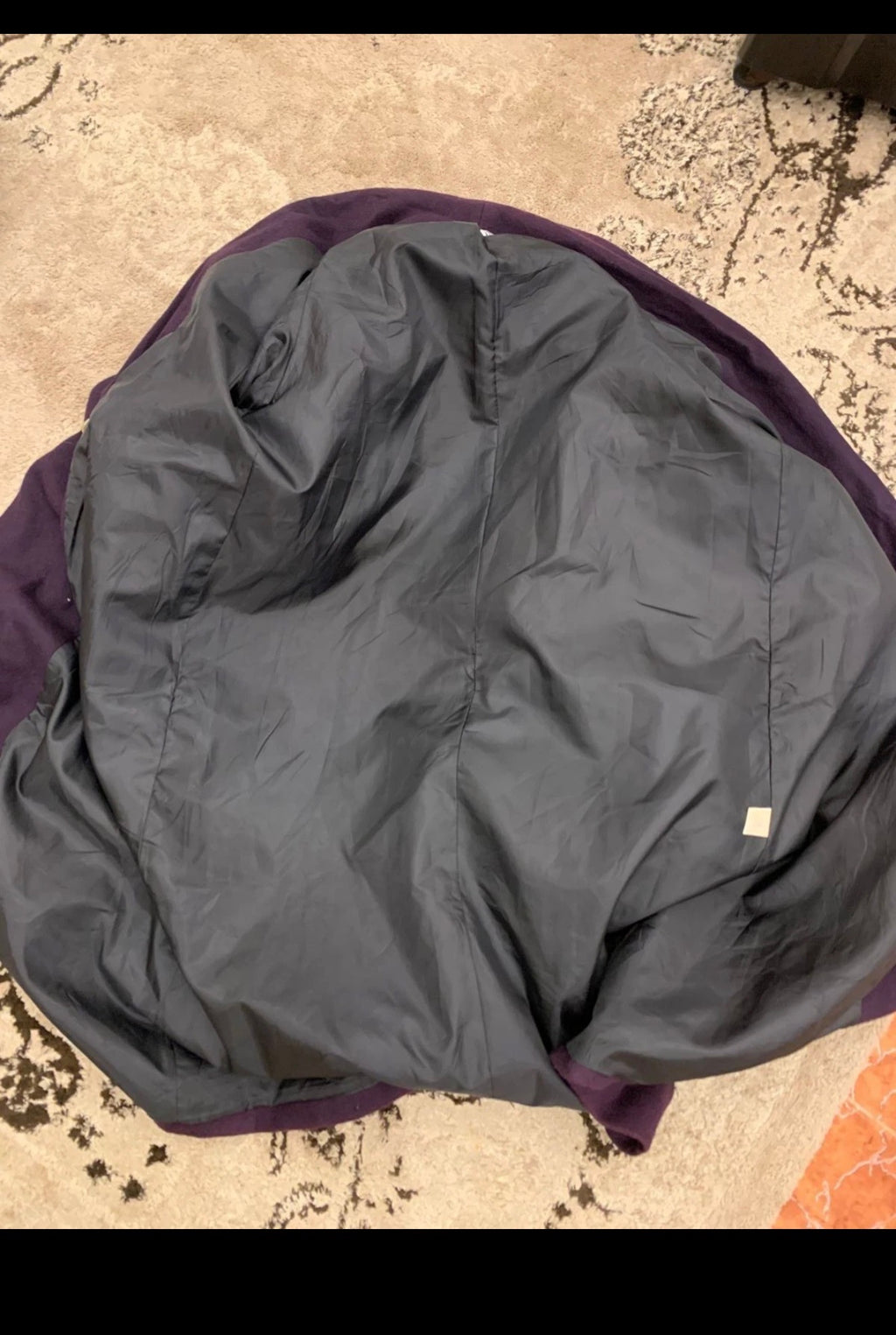 Vintage pure wool classic purple unique shawl lapel over coat 46 XL 16