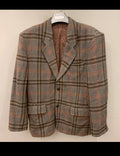 Vintage wool blend Windowpane brownish classic hunting jacket blazer 42R