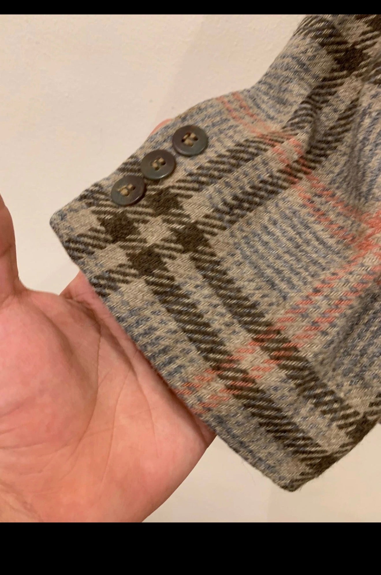 Vintage wool blend Windowpane brownish classic hunting jacket blazer 42R