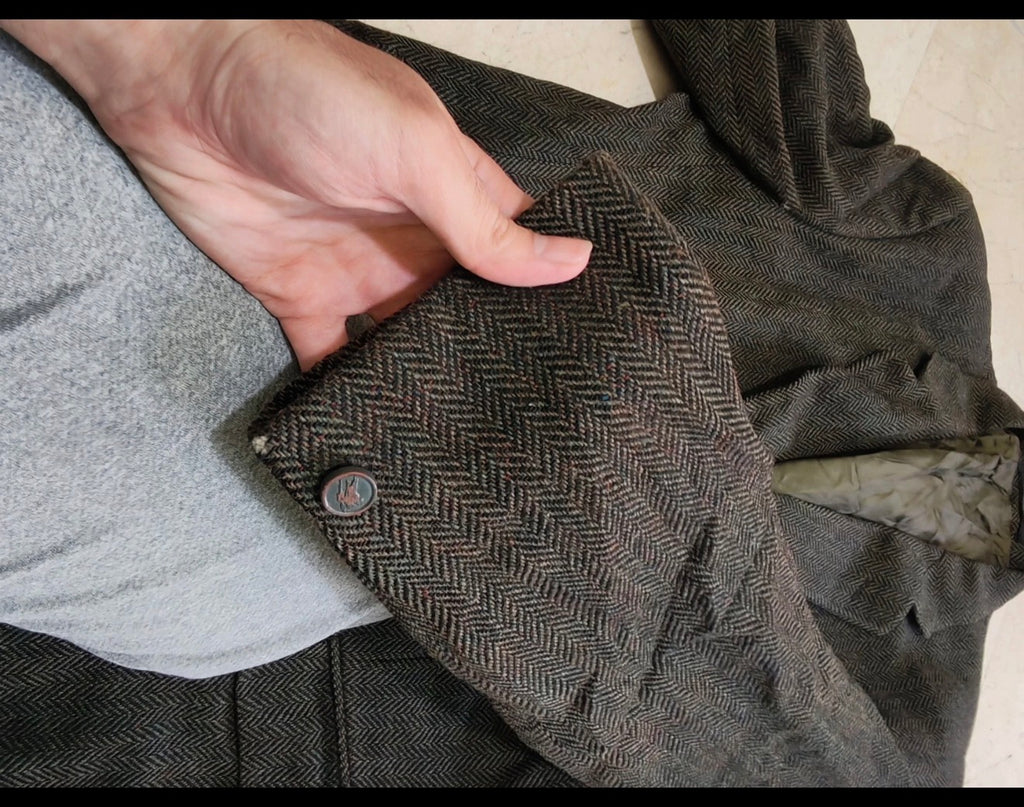 Vintage Burberrys pure wool handwoven tweed classic hunting jacket blazer 42R