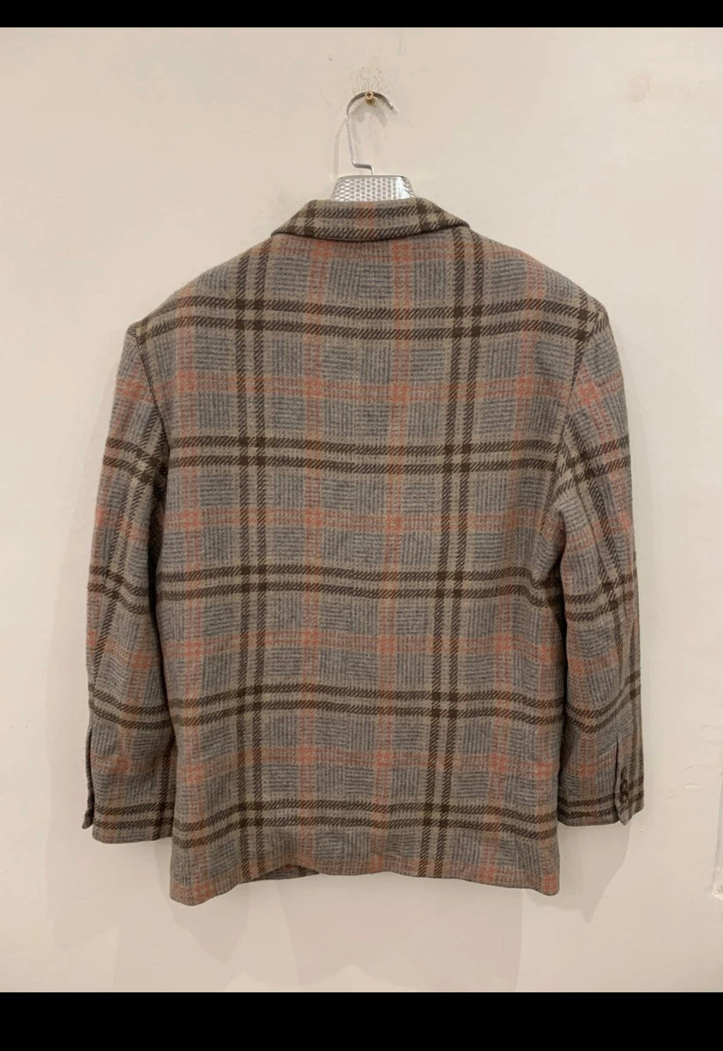 Vintage wool blend Windowpane brownish classic hunting jacket blazer 42R