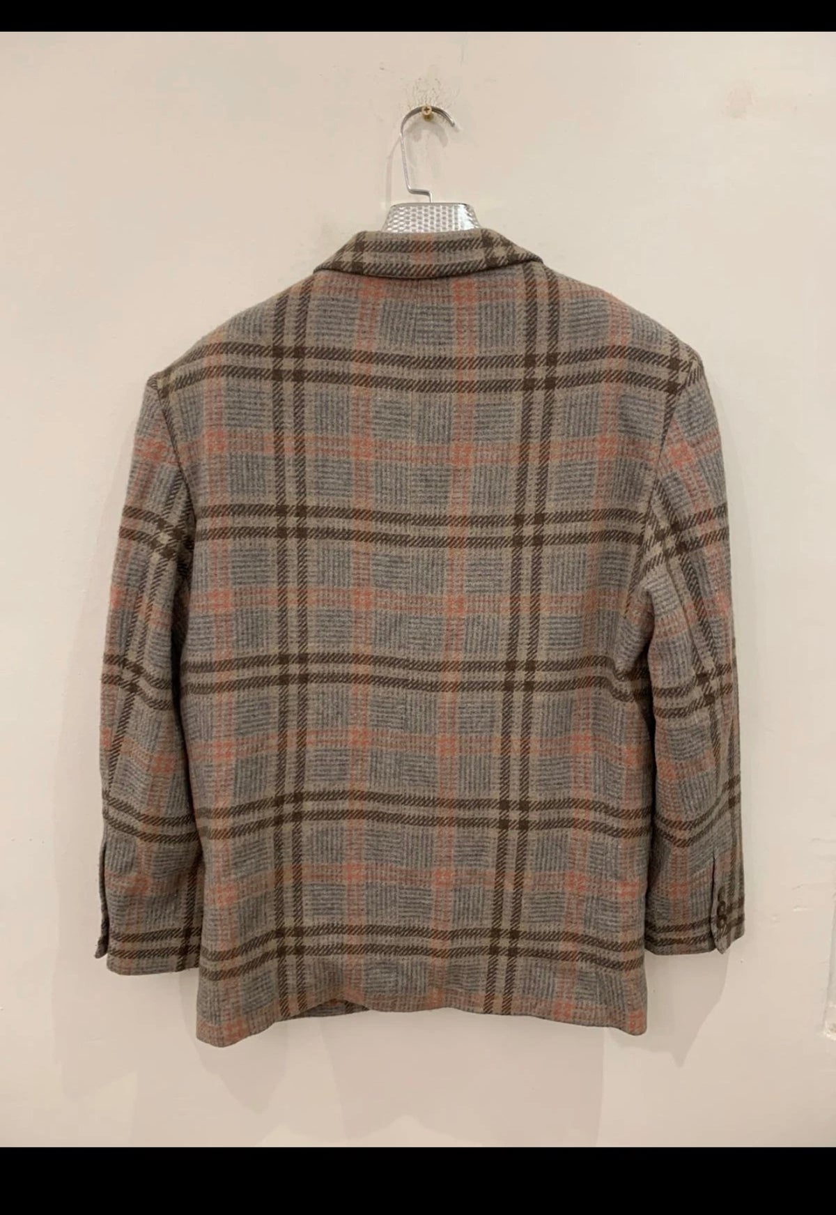 Vintage wool blend Windowpane brownish classic hunting jacket blazer 42R