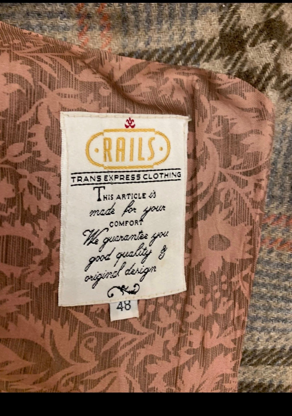 Vintage wool blend Windowpane brownish classic hunting jacket blazer 42R