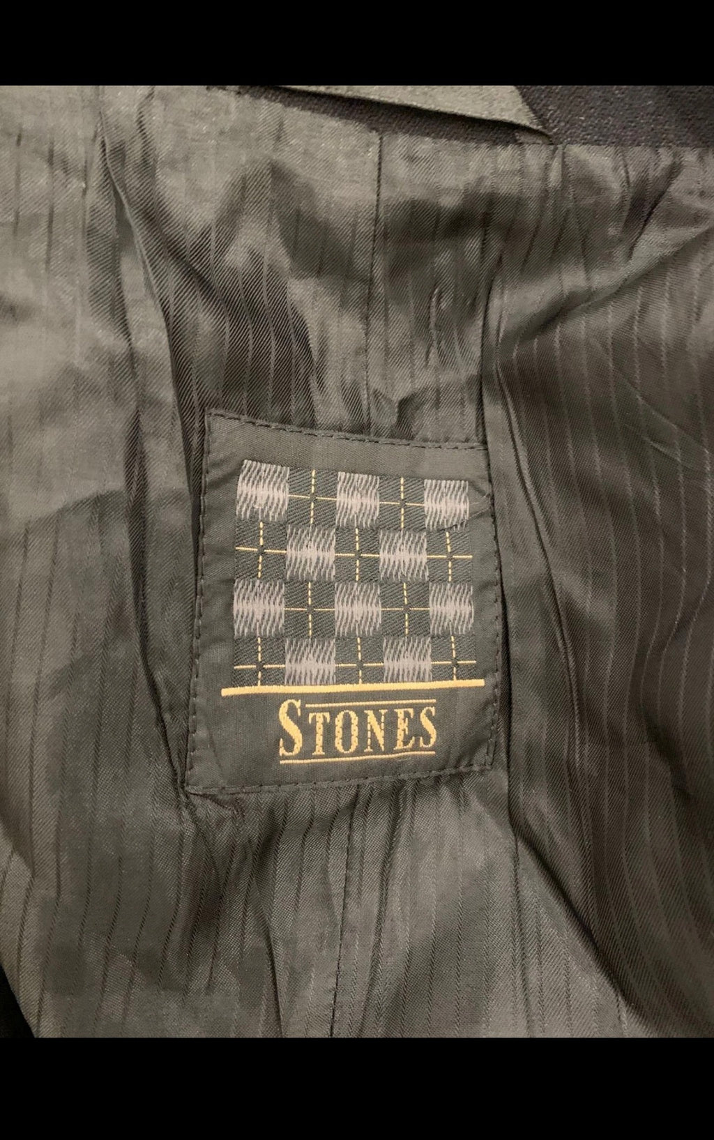 Vintage Stones wool blended classic black top over coat 46L XL