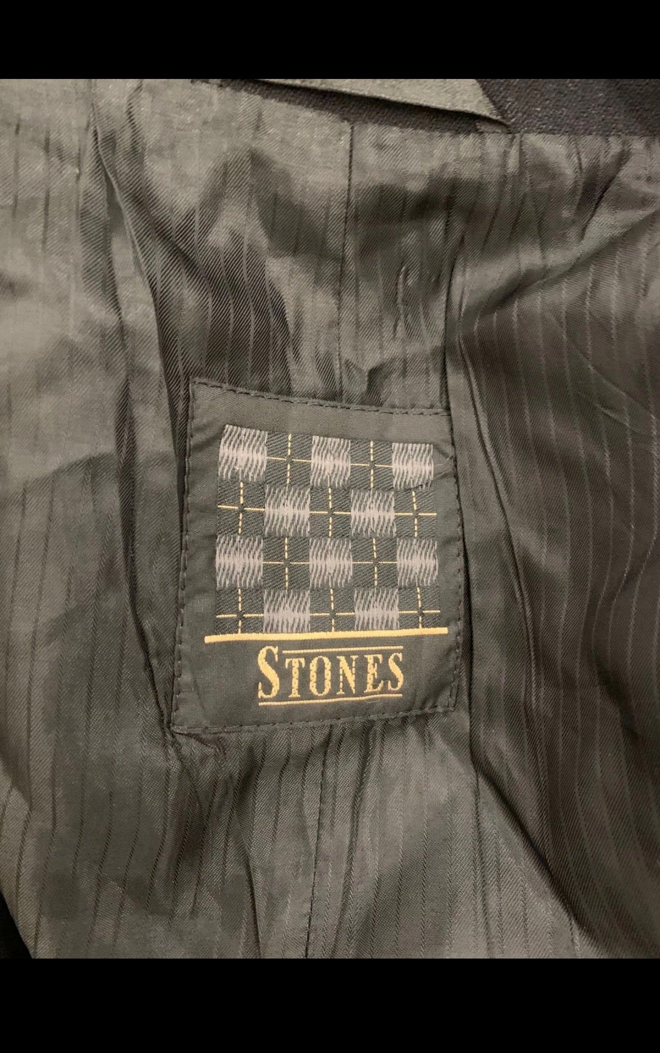 Vintage Stones wool blended classic black top over coat 46L XL