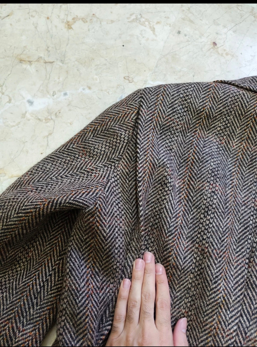 1970s Vintage pure wool handwoven tweed brown belted hunting jacket blazer 36R
