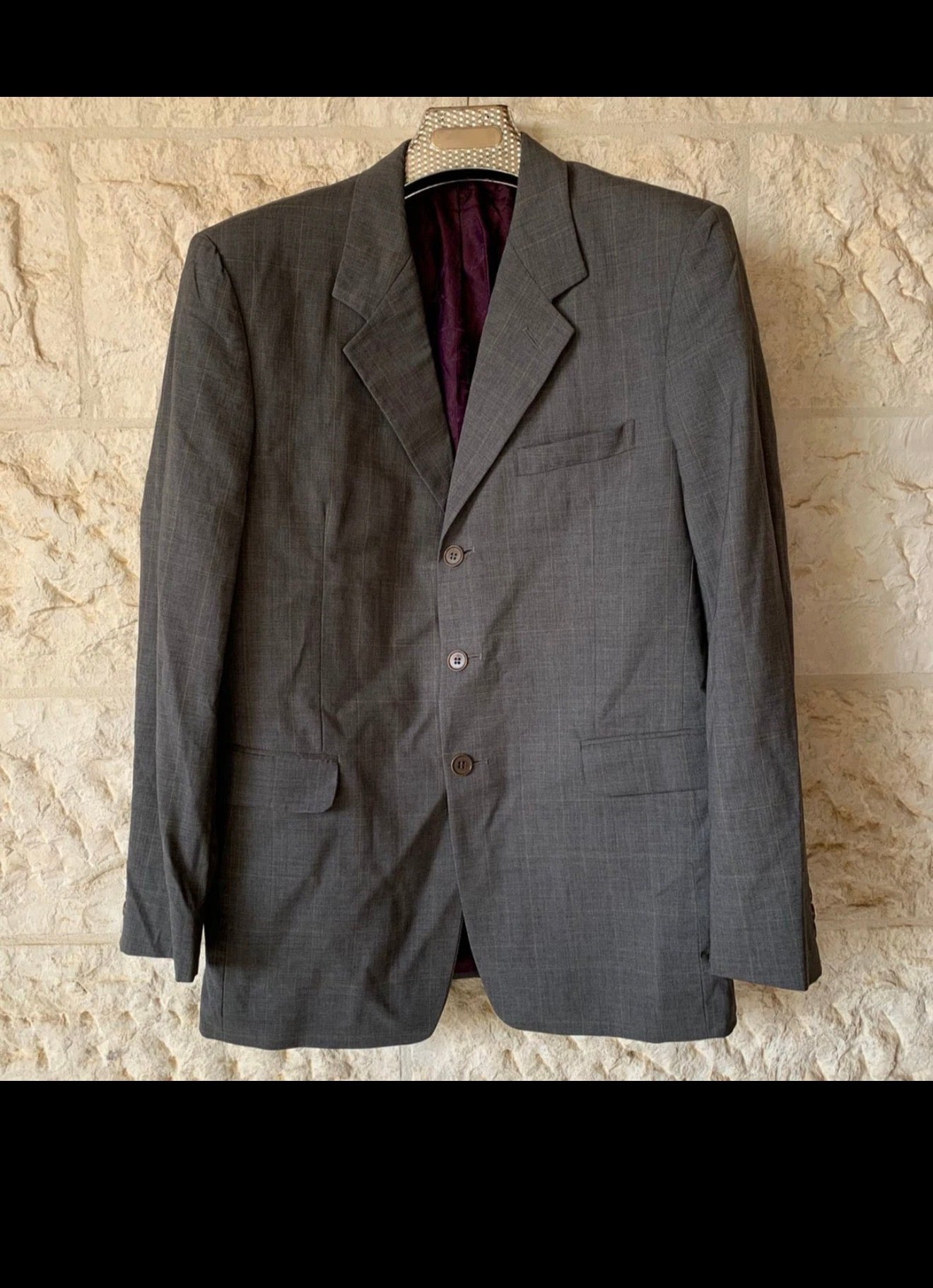 Classic Paul Smith pure wool Windowpane gray jacket blazer 38R
