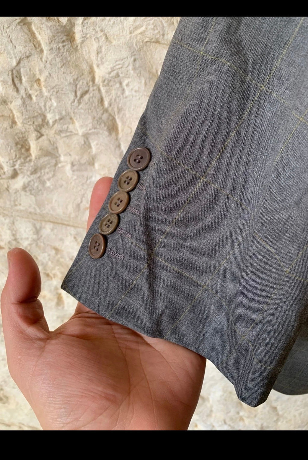 Classic Paul Smith pure wool Windowpane gray jacket blazer 38R