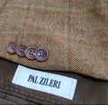 Vintage Pal Zileri Wool Cashmere Windowpane brown classic jacket blazer 40R