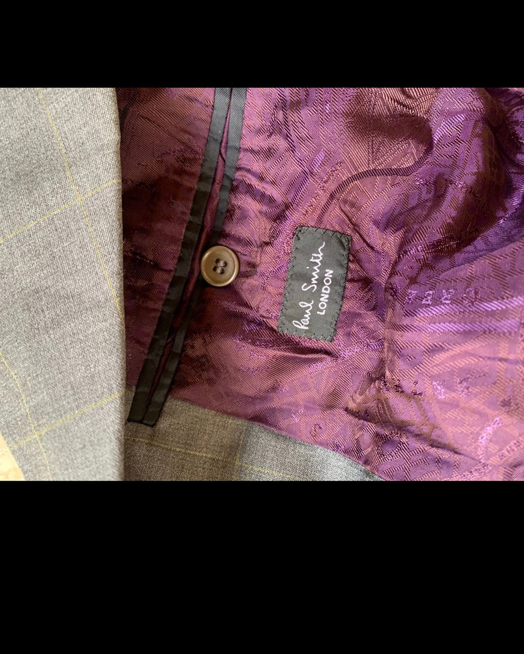 Classic Paul Smith pure wool Windowpane gray jacket blazer 38R