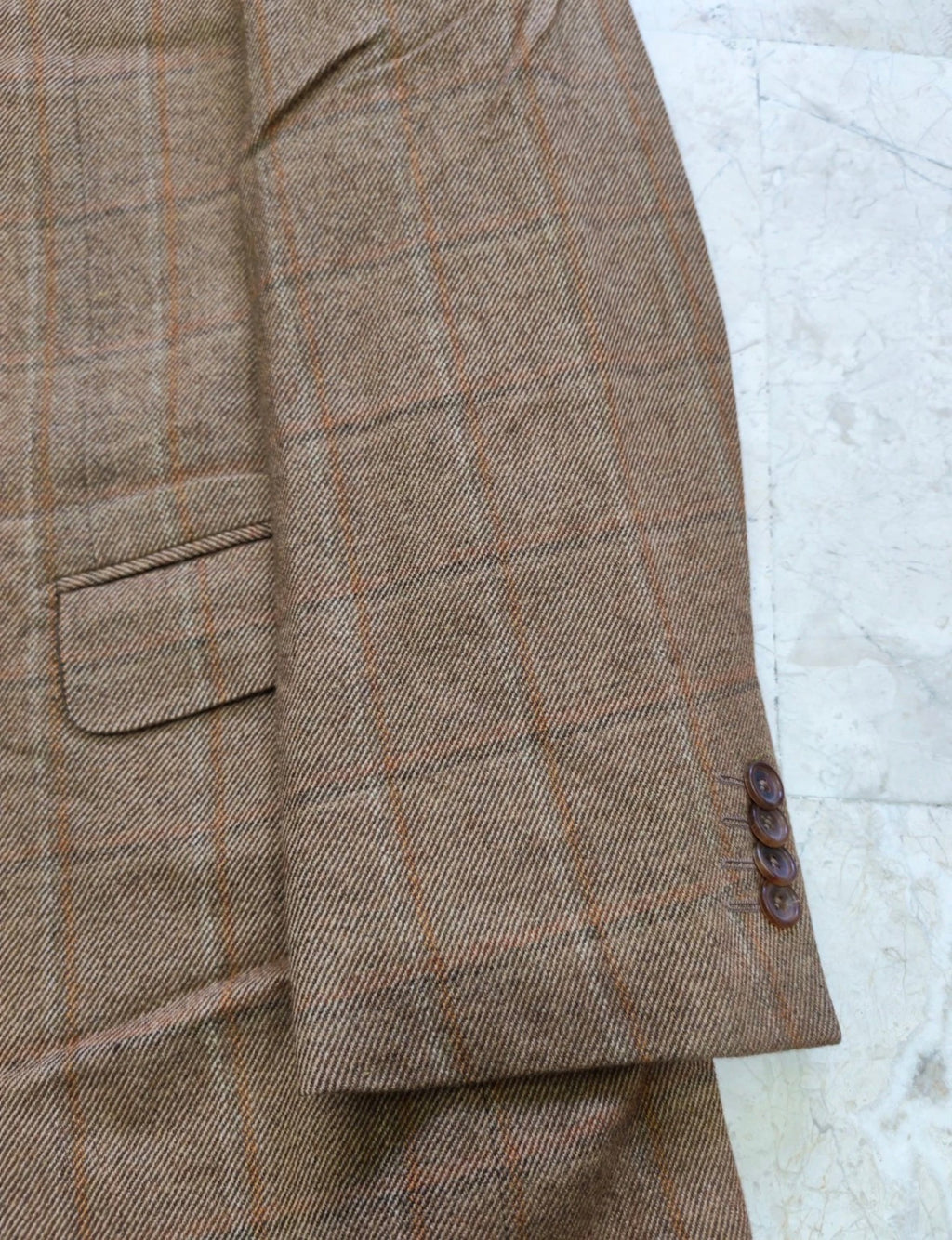 Vintage Pal Zileri Wool Cashmere Windowpane brown classic jacket blazer 40R