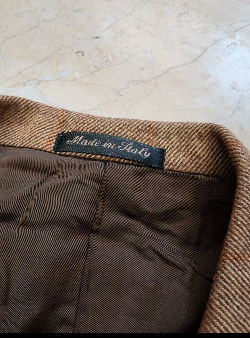 Vintage Pal Zileri Wool Cashmere Windowpane brown classic jacket blazer 40R