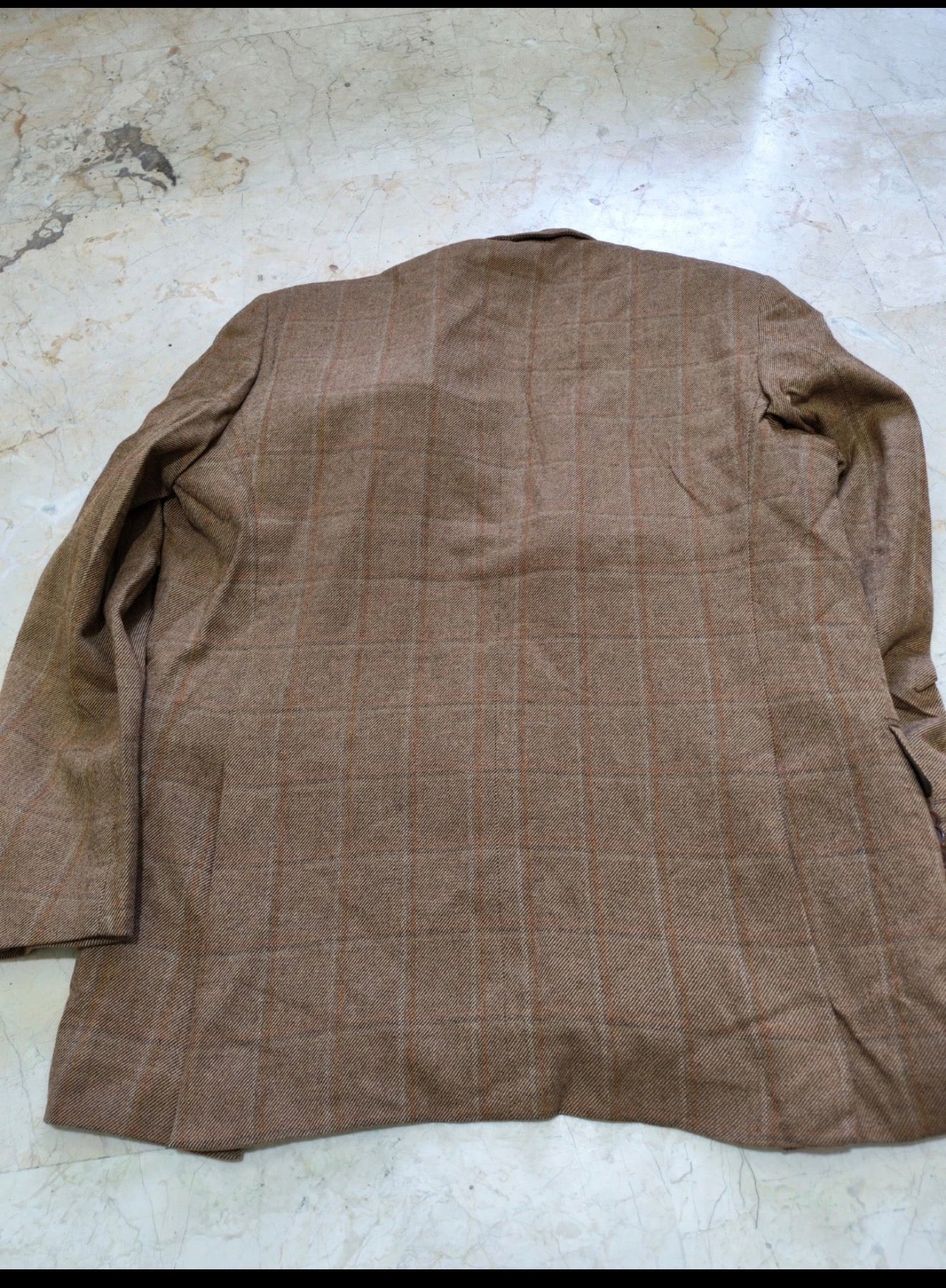 Vintage Pal Zileri Wool Cashmere Windowpane brown classic jacket blazer 40R