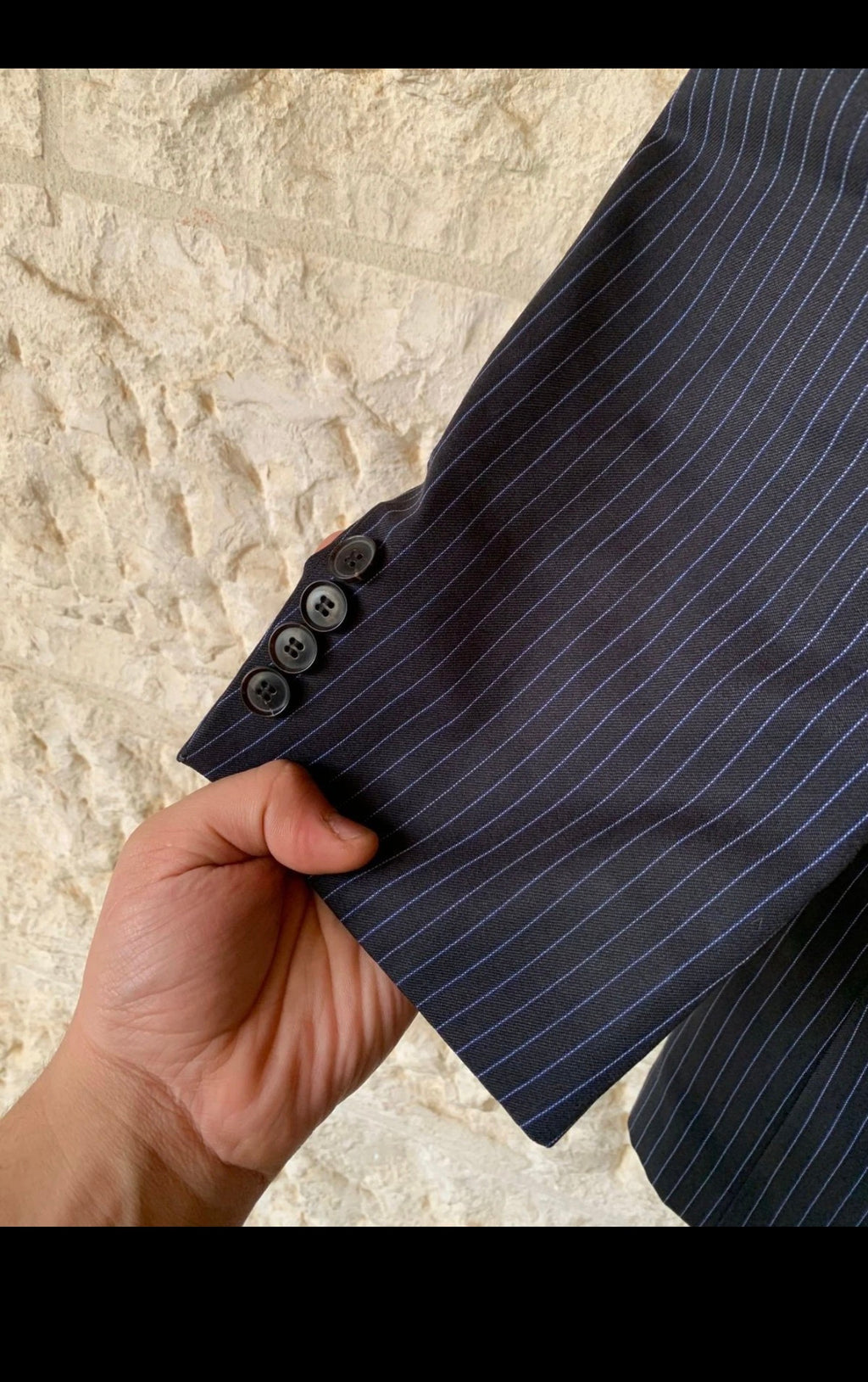 Classic Hugo Boss pure wool dark navy striped jacket blazer 42R