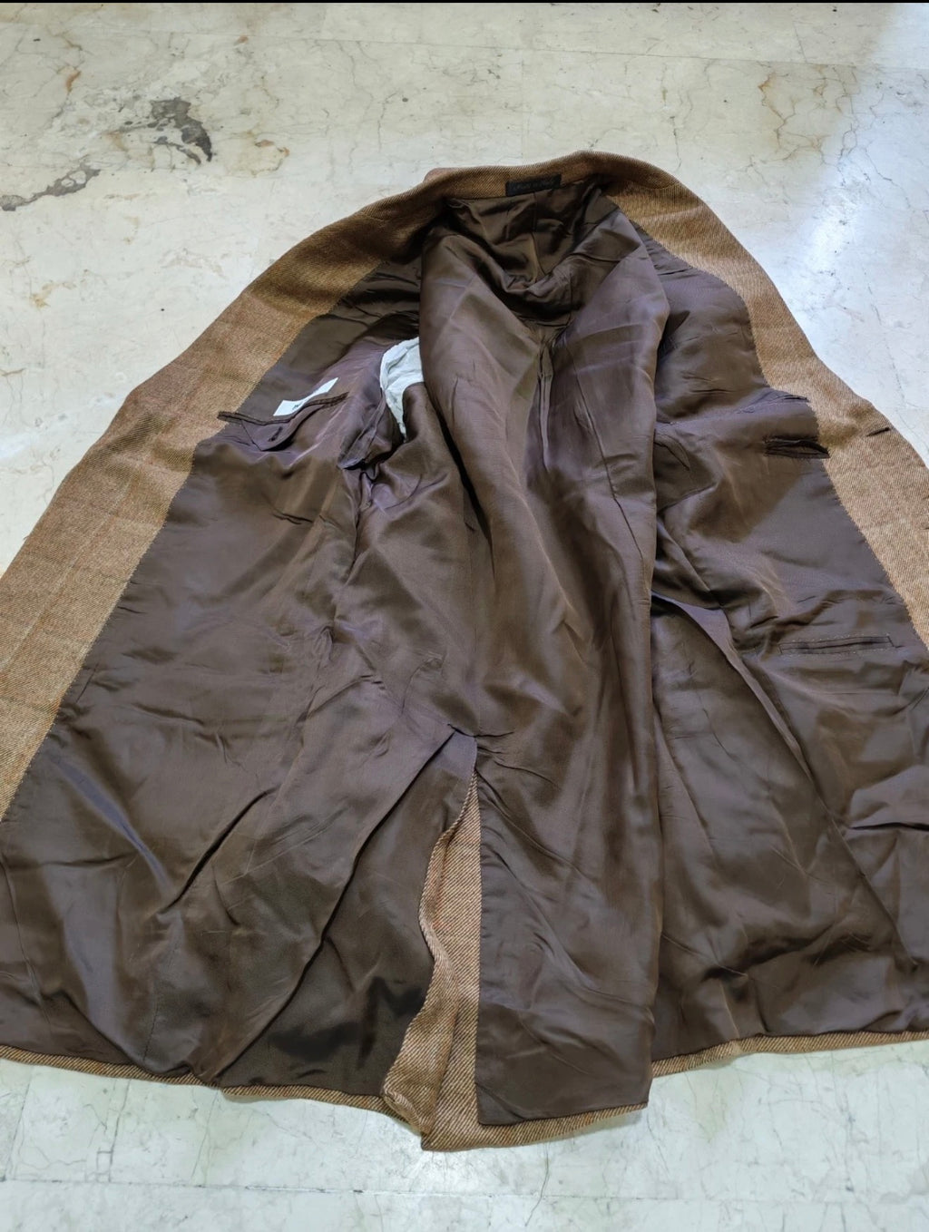 Vintage Pal Zileri Wool Cashmere Windowpane brown classic jacket blazer 40R