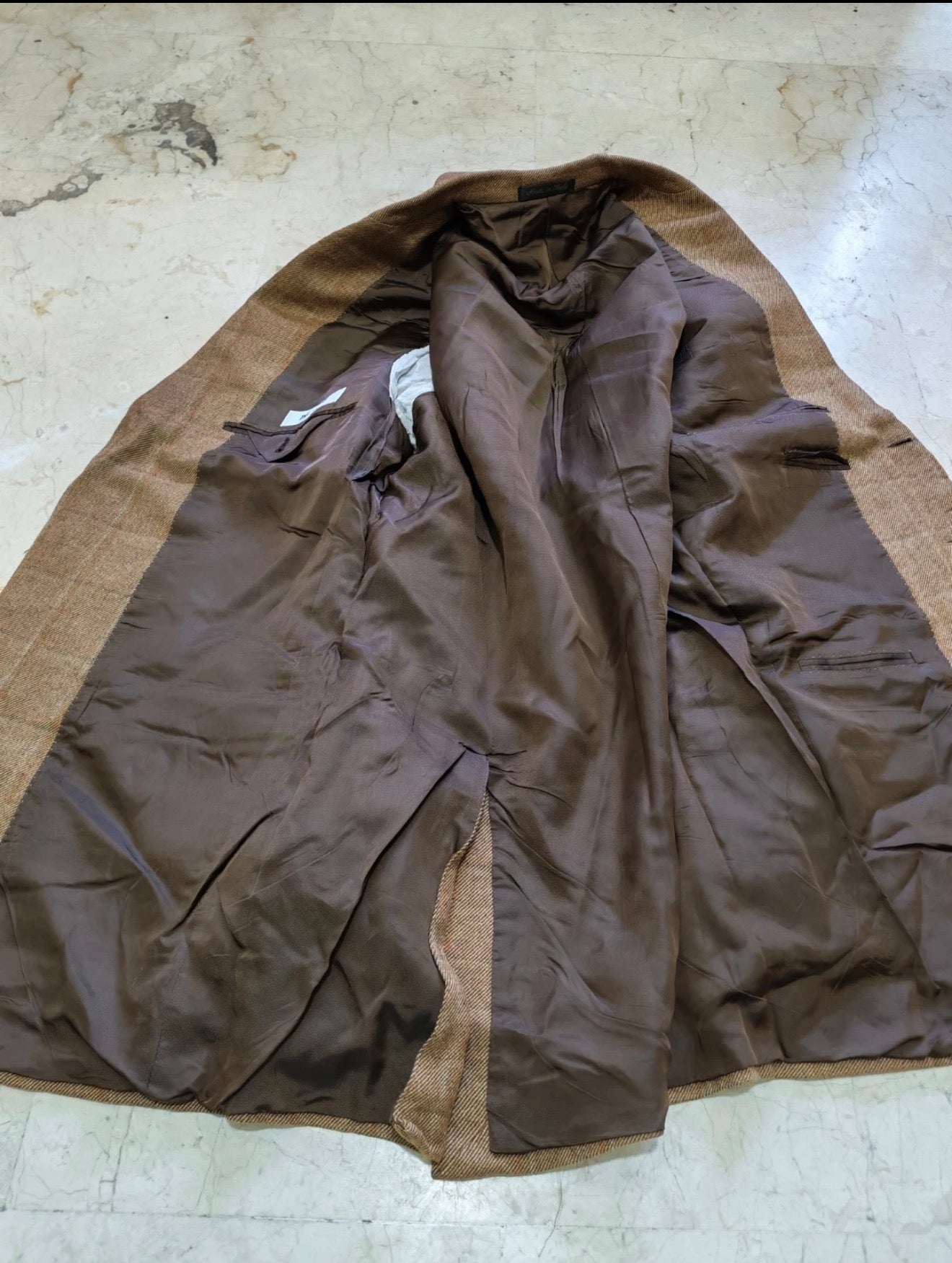 Vintage Pal Zileri Wool Cashmere Windowpane brown classic jacket blazer 40R