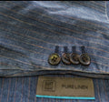 Suitsupply 100% pure Linen classic blue striped summer jacket blazer 38R