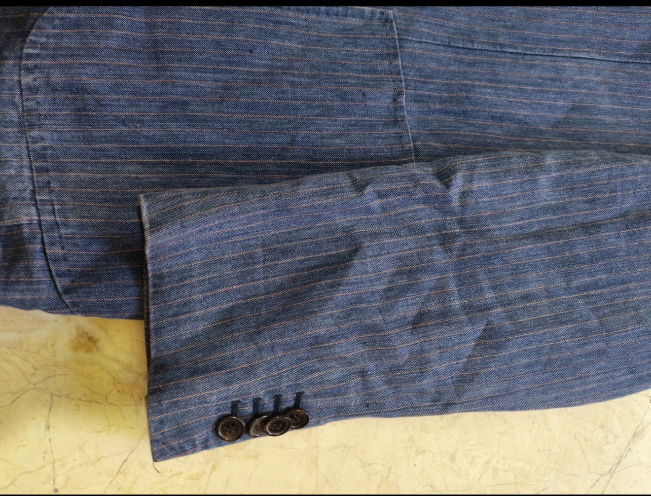 Suitsupply 100% pure Linen classic blue striped summer jacket blazer 38R