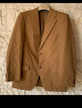 Vintage 100% pure Cotton classic brown striped summer 2 button suit 38R