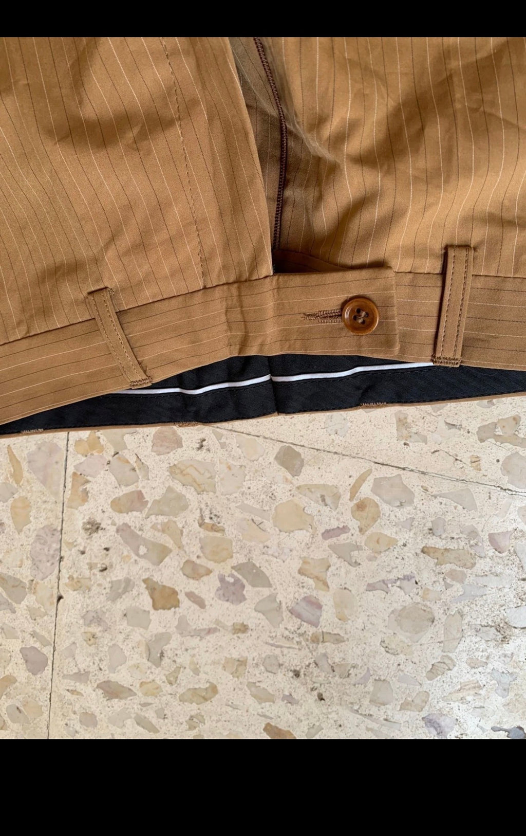 Vintage 100% pure Cotton classic brown striped summer 2 button suit 38R