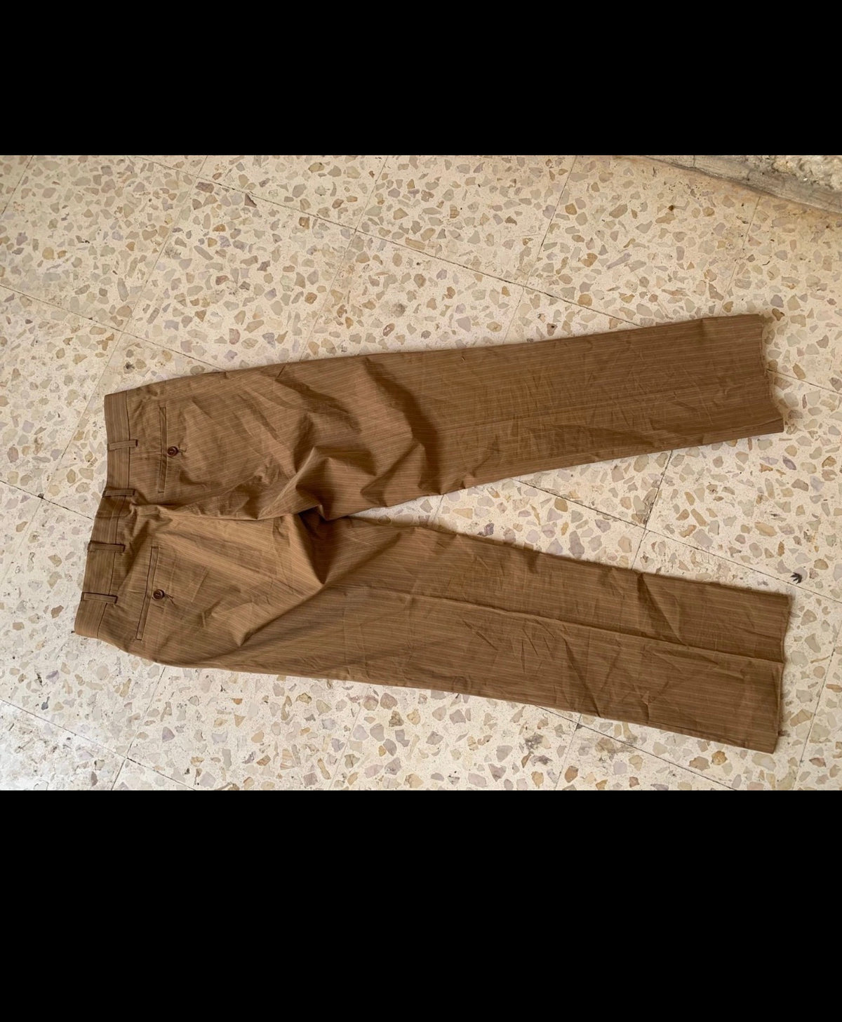 Vintage 100% pure Cotton classic brown striped summer 2 button suit 38R