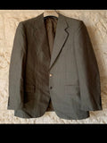1970s Vintage wool mohair blend brown striped 2 button suit 42R