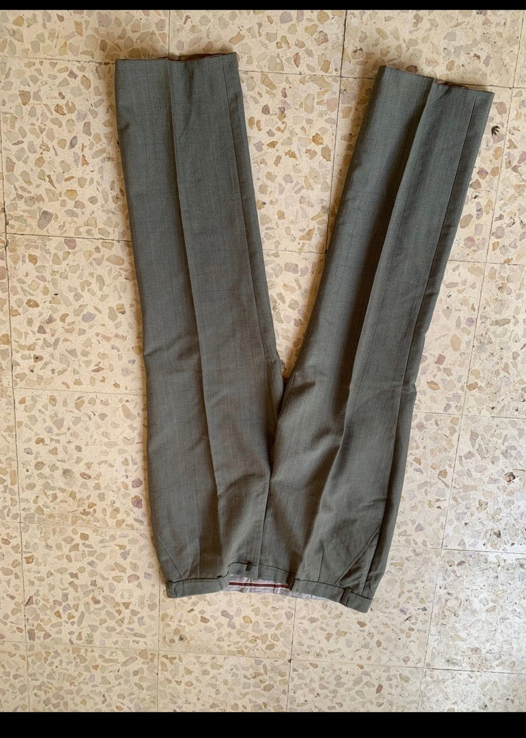 1970s Vintage wool mohair blend brown striped 2 button suit 42R