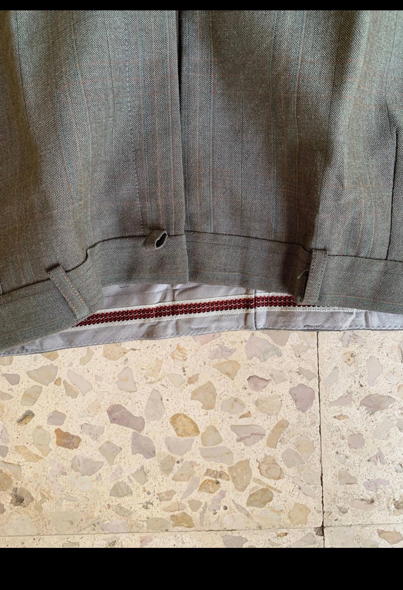 1970s Vintage wool mohair blend brown striped 2 button suit 42R
