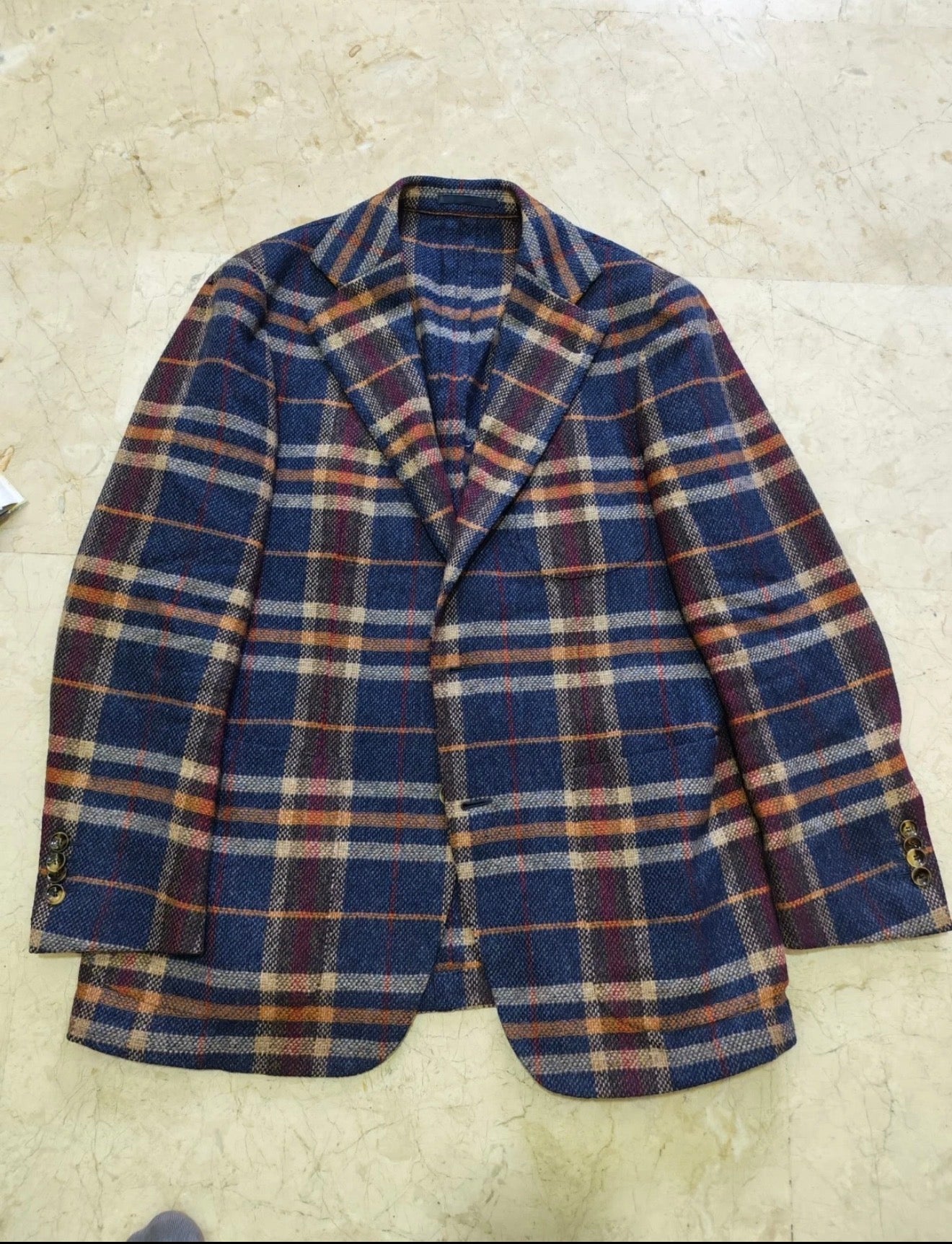 Suitsupply Hudson pure wool handwoven tweed Windowpane jacket blazer 38R 38S