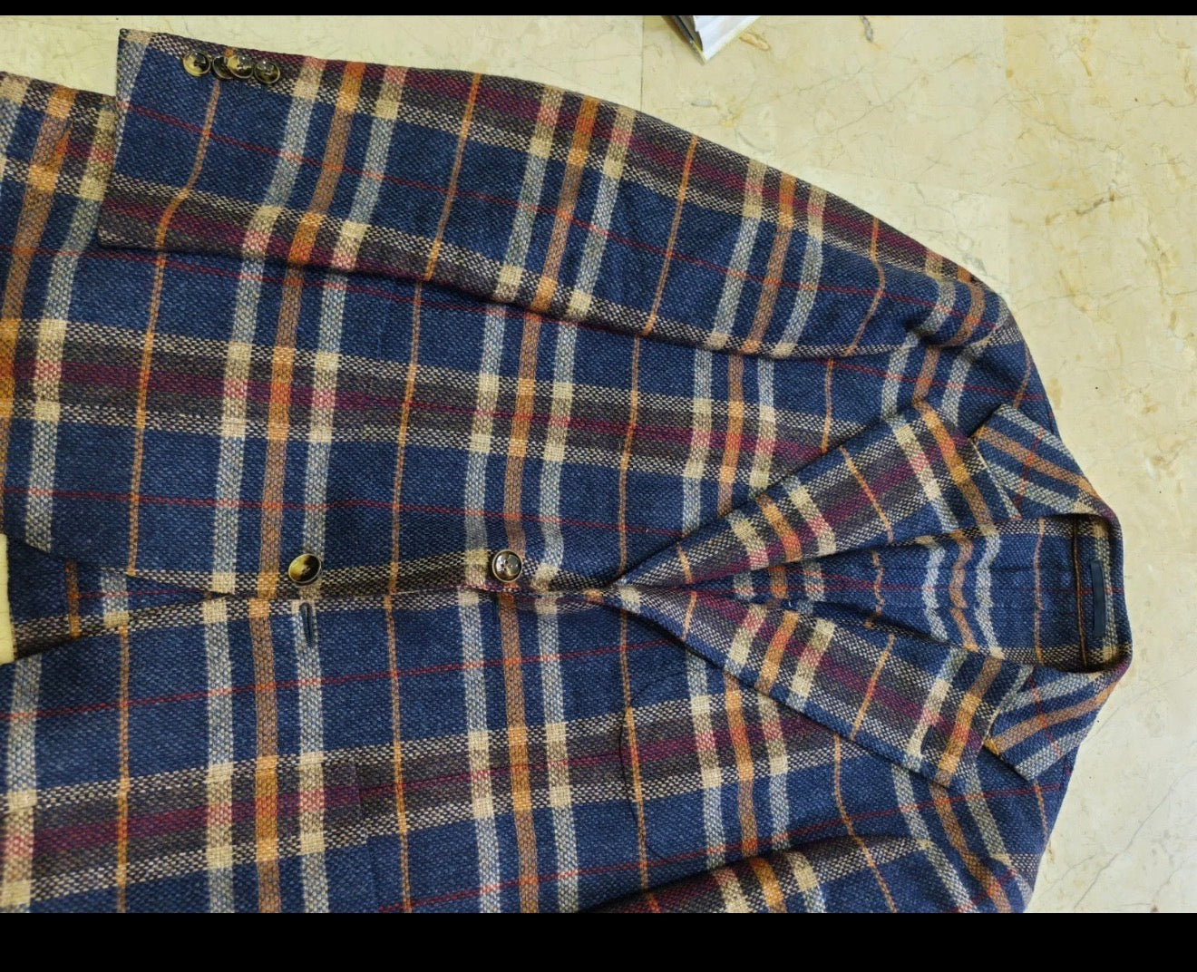 Suitsupply Hudson pure wool handwoven tweed Windowpane jacket blazer 38R 38S