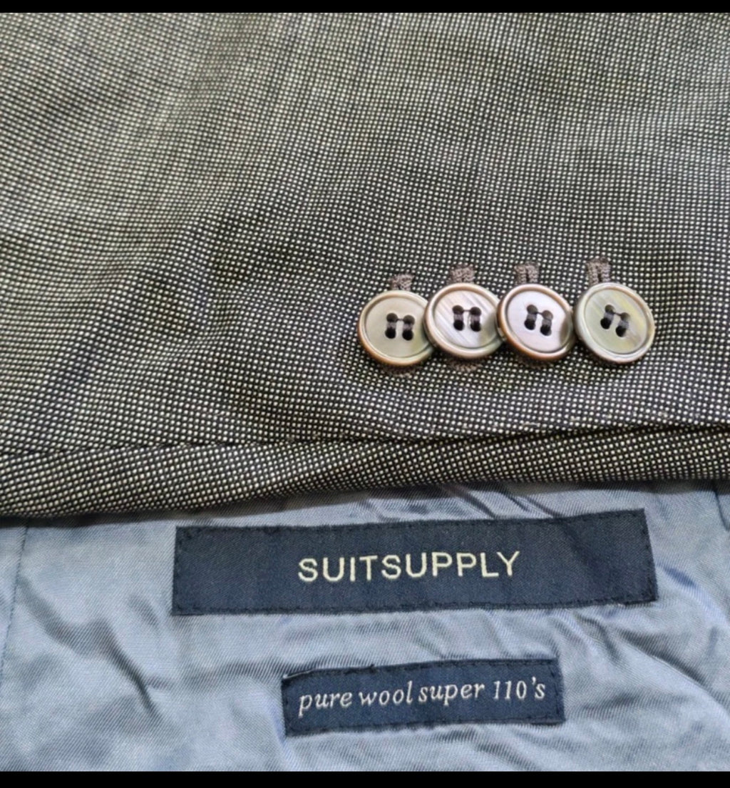Suitsupply super 110s pure wool Vitale Barberis Canonico classic gray suit 36R