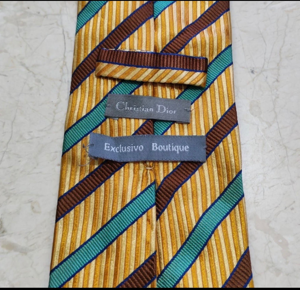 Vintage Christian Dior classic 100% all silk luxury Awning neck tie
