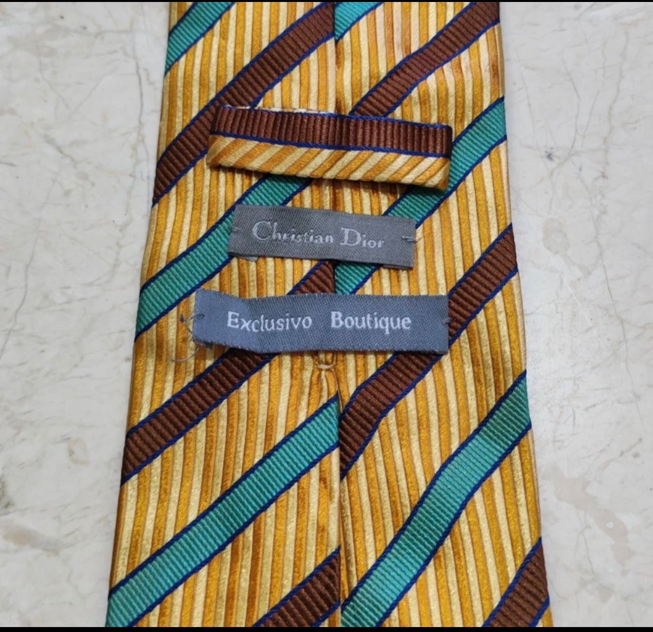 Vintage Christian Dior classic 100% all silk luxury Awning neck tie