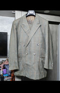 1950s Vintage all worsted wool double breasted gangster windowpane suit 40R