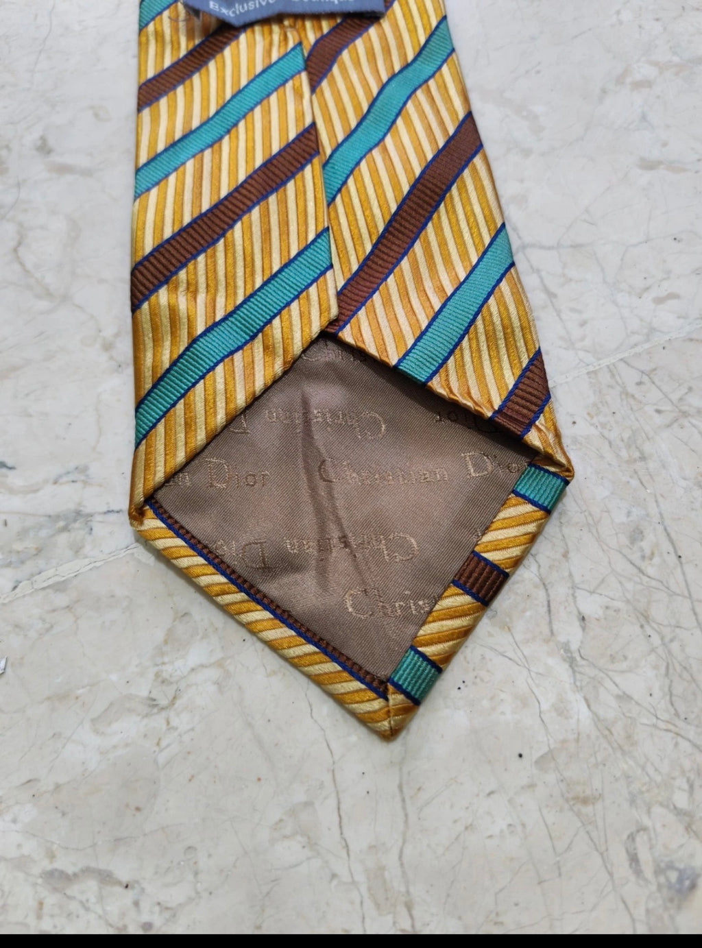 Vintage Christian Dior classic 100% all silk luxury Awning neck tie