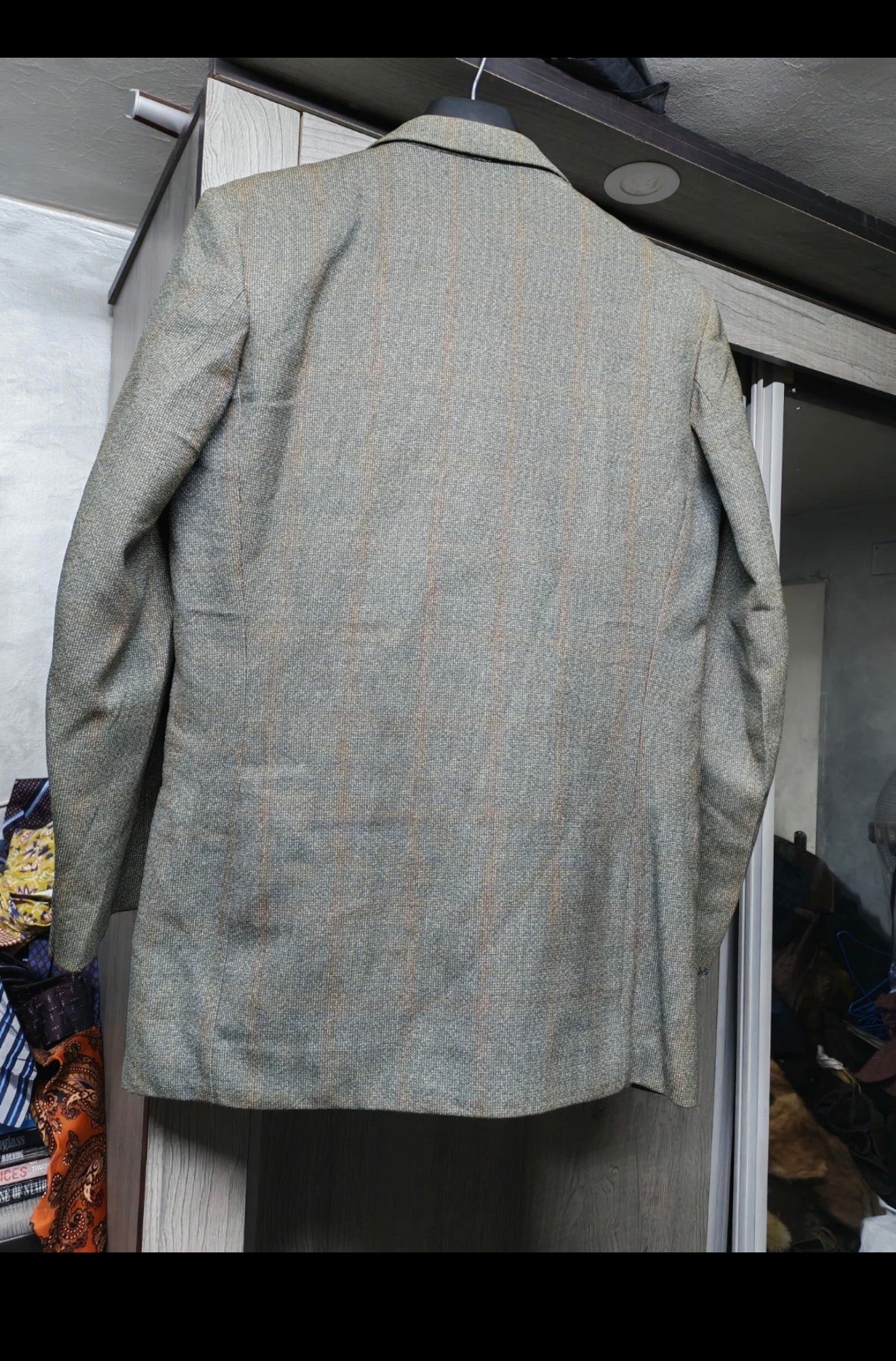 1950s Vintage all worsted wool double breasted gangster windowpane suit 40R