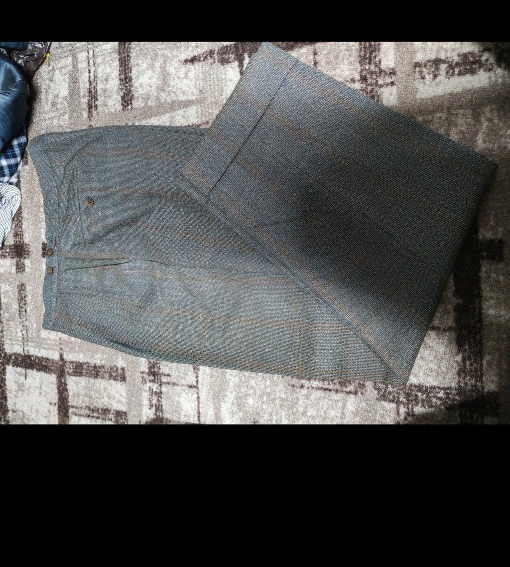 1950s Vintage all worsted wool double breasted gangster windowpane suit 40R