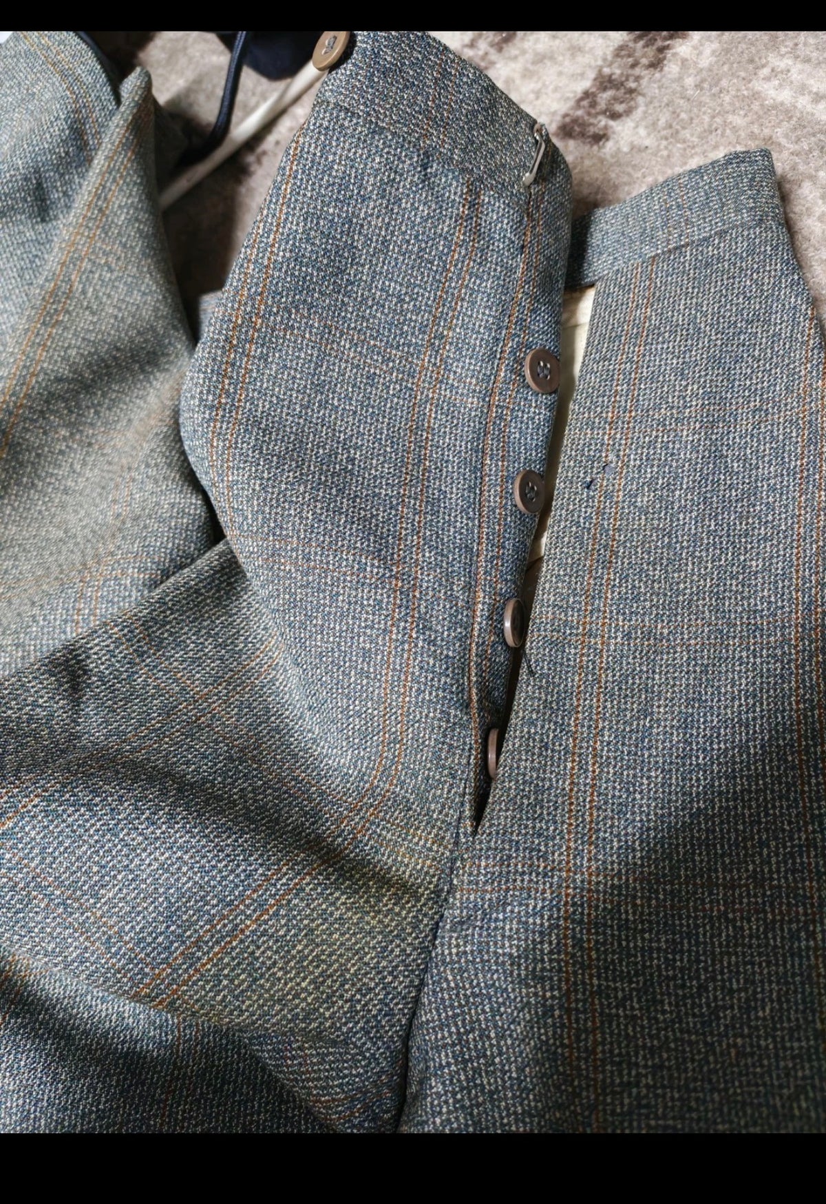 1950s Vintage all worsted wool double breasted gangster windowpane suit 40R