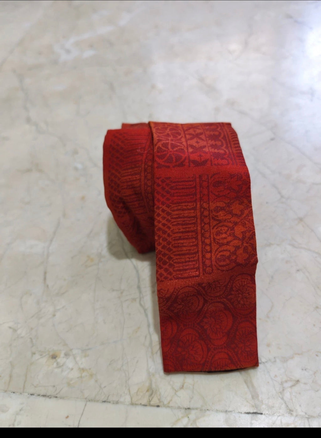 Vintage Rooster classic 100% Cotton Retro square cut geometric red neck tie