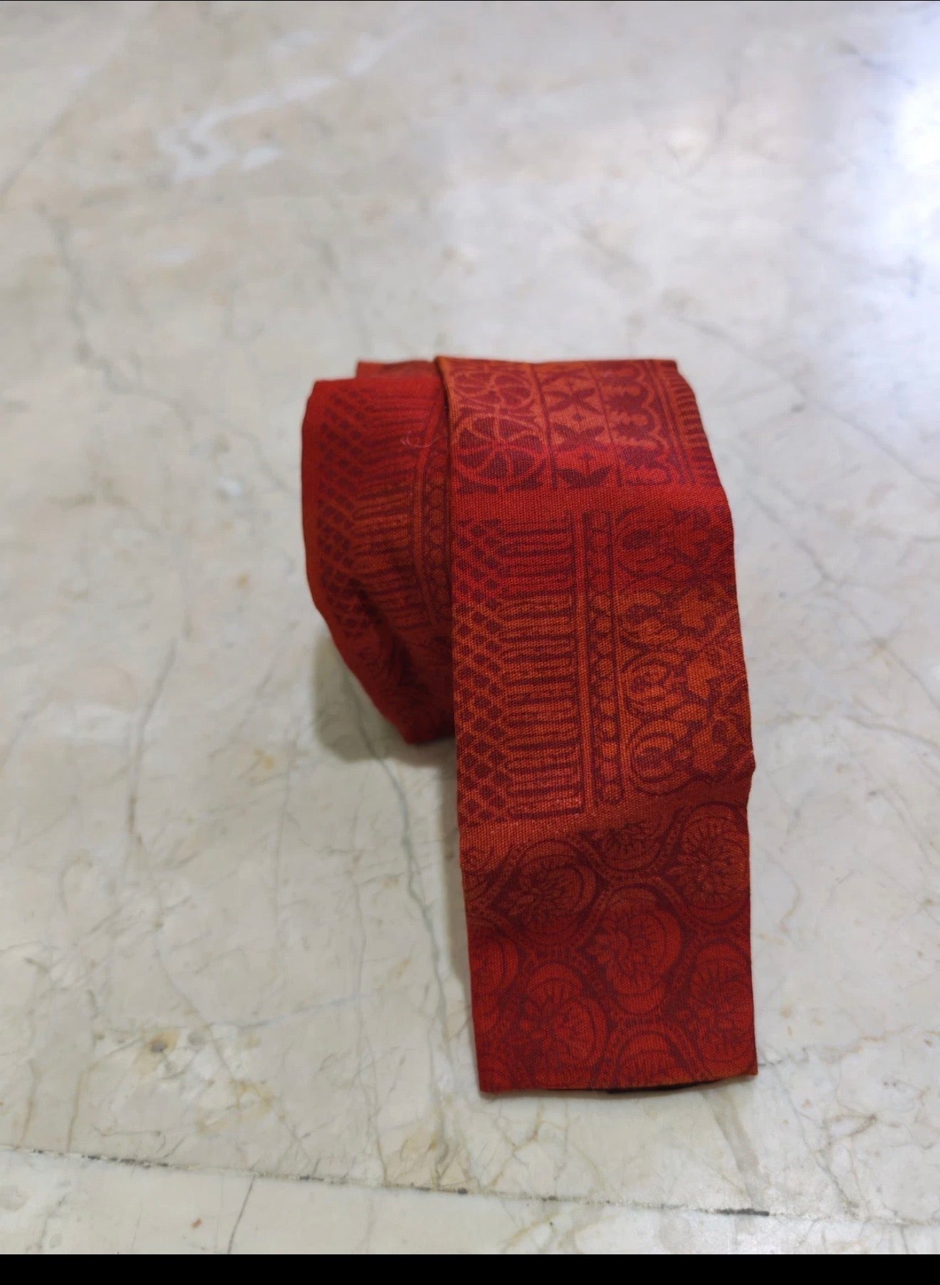 Vintage Rooster classic 100% Cotton Retro square cut geometric red neck tie