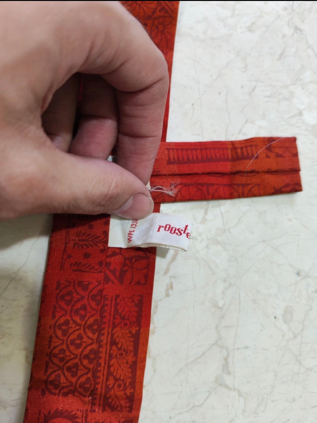 Vintage Rooster classic 100% Cotton Retro square cut geometric red neck tie