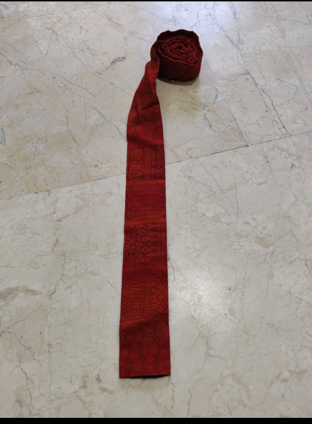Vintage Rooster classic 100% Cotton Retro square cut geometric red neck tie
